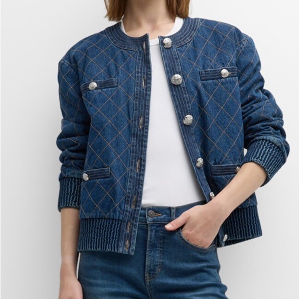 Veronica Beard Denim Bomber Jacket